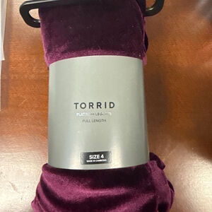 Women's Torrid Burgundy Velvet Full Length Leggings Size 4